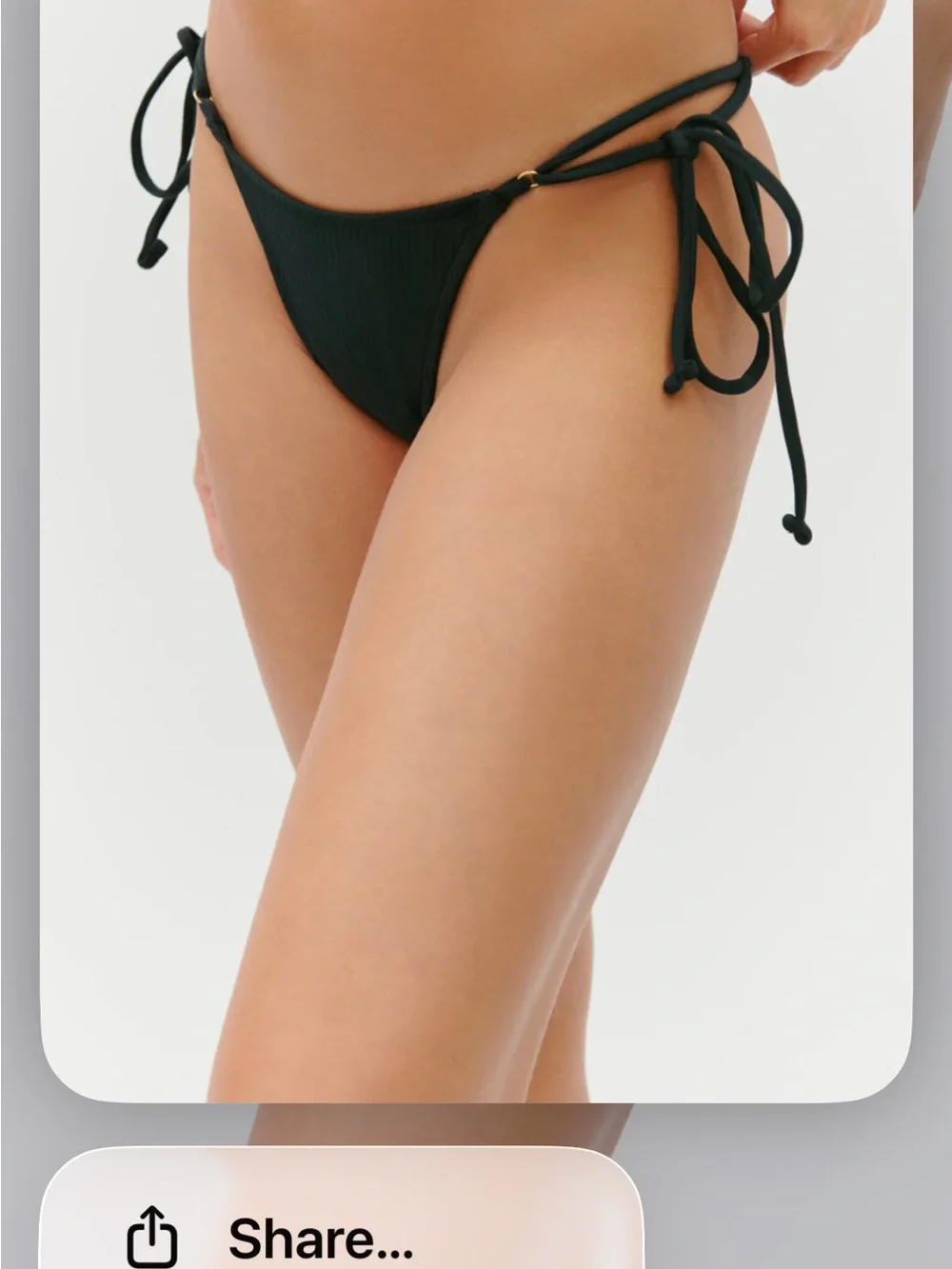 Frankie's Bikinis Black Ribbed Tie-Side Bikini Bottom